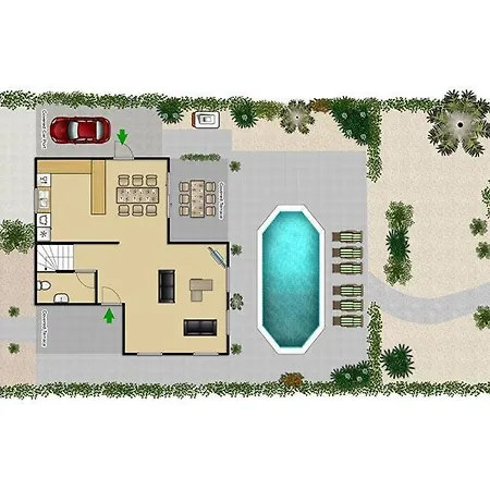 别墅 In Sleeps 6 With Pool Air Con And Wifi *